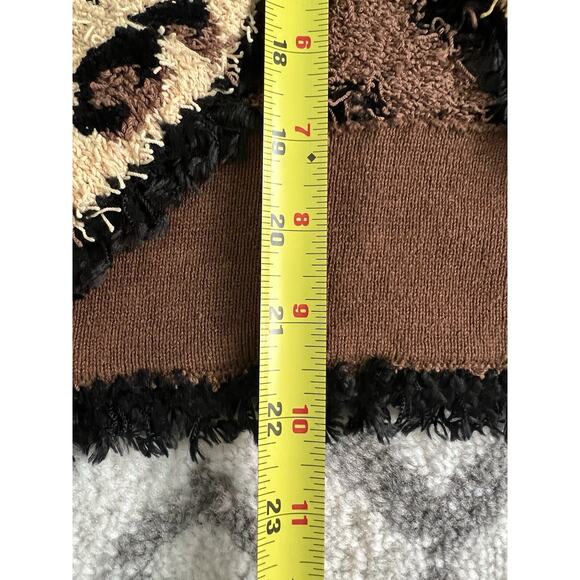 DESIGN OPTIONS BY PHILIP & JANE GORDON Fringe Terry Leopard Sweater Cardigan - Picture 10 of 10